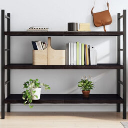 Berkfield Wall Shelf Dark Brown 140X50X(2-4) Cm Treated Solid Wood Oak - thumbnail 1