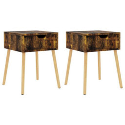 Berkfield Bedside Cabinets 2 Pcs Smoked Oak 40X40X56 Cm Engineered Wood - thumbnail 2