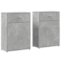 Berkfield Sideboards 2 Pcs Concrete Grey 60X30X84 Cm Engineered Wood - thumbnail 2