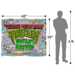 Teenage Mutant Ninja Turtles: Mutant Mayhem Silky Graffiti Logo Blanket Multicoloured (152Cm X 127Cm) - thumbnail 5