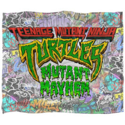 Teenage Mutant Ninja Turtles: Mutant Mayhem Silky Graffiti Logo Blanket Multicoloured (152Cm X 127Cm) - thumbnail 1