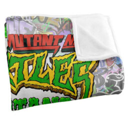 Teenage Mutant Ninja Turtles: Mutant Mayhem Silky Graffiti Logo Blanket Multicoloured (152Cm X 127Cm) - thumbnail 3