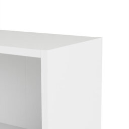 Furniture To Go Basic Low Wide Display Cabinet In White (2 Shelves) With 2 Glass Doors In Oak - thumbnail 9