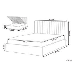 Beliani Ottoman Bed Velvet Vion 160 X 200 Cm (Eu King Size) Grey - thumbnail 3