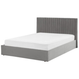 Beliani Ottoman Bed Velvet Vion 160 X 200 Cm (Eu King Size) Grey - thumbnail 5