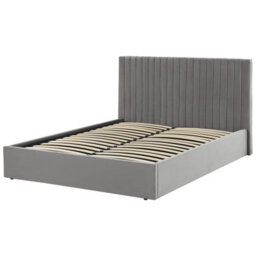 Beliani Ottoman Bed Velvet Vion 160 X 200 Cm (Eu King Size) Grey - thumbnail 8