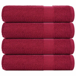 Berkfield Bath Towels 4 Pcs Bordeaux 100X150 Cm 360 Gsm 100% Cotton - thumbnail 1