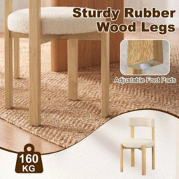 Modern Dining Chairs Set Of 2 Teddy Fleece Upholstered Seat For Dining Room - thumbnail 6