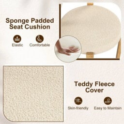 Modern Dining Chairs Set Of 2 Teddy Fleece Upholstered Seat For Dining Room - thumbnail 3