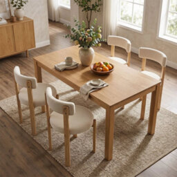 Modern Dining Chairs Set Of 2 Teddy Fleece Upholstered Seat For Dining Room - thumbnail 5