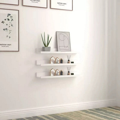 Floating Shelves Wood Set 3 Wall Mounted Shelf Display Book Shelf For Kids Home - image 1