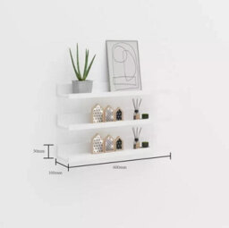 Floating Shelves Wood Set 3 Wall Mounted Shelf Display Book Shelf For Kids Home - thumbnail 2