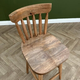 Elm Home And Garden Kitchen Breakfast Bar Stool With Back Solid Wooden Oak Finish Fully Assembled 77Cm Seat Height - thumbnail 3