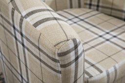 Westwood Linen Fabric Sofa Armchair Office Reception Tub Chair Living Room Cream Checked - thumbnail 9
