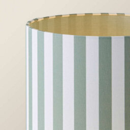 Valuelights Thorley Green And Cream Stripe Drum Shade Full Fabric Midi Floor Lamp - thumbnail 4