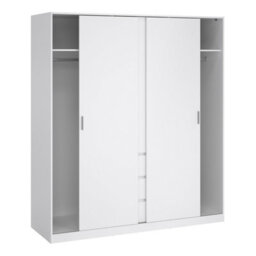 Furniture To Go Naia Wardrobe With 2 Sliding Doors 1 Door 3 Drawers In White High Gloss (W) 177 X  (H) 200.4 X (D) 60Cm - thumbnail 5