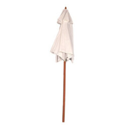 Oypla 2.1M Wooden White Garden Parasol Outdoor Patio Umbrella Canopy - thumbnail 9