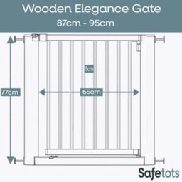 Safetots Wooden Elegance Gate, Natural, 87Cm - 95Cm, Pressure Fit Safety Gate, 65Cm Extra Wide Doorway, Easy Installation - thumbnail 3