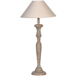 Dibor Traditional Style Grey Wash Candlestick Bedroom Living Room Bedside Table Lamp - thumbnail 2
