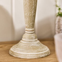 Dibor Traditional Style Grey Wash Candlestick Bedroom Living Room Bedside Table Lamp - thumbnail 4