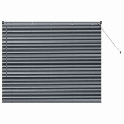 Berkfield Modern Window Blind With Curtains Manual Dark Grey Aluminium