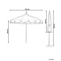 Beliani Market Parasol 245 Cm Minoa Blue - thumbnail 3