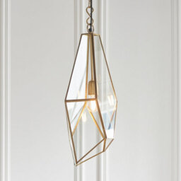Anson Lighting Forka Pendant Light Finished In Antique Brass Plate And Clear Glass - thumbnail 2