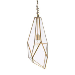 Anson Lighting Forka Pendant Light Finished In Antique Brass Plate And Clear Glass - thumbnail 6