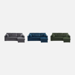 Sweeek - 3-Seater Reversible Corner Sofa Bed With Storage Ida Velvet Charcoal Grey 219X147X68 Cm - thumbnail 7