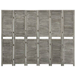 Vidaxl 6-Panel Room Divider Grey 214X166 Cm Solid Wood Room Dividers - thumbnail 1