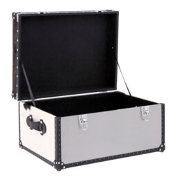 Orsina Black And White Genuine Cowhide Storage Trunk,organizing Chest With Metallic Studs,ideal For Modern Homes - thumbnail 5