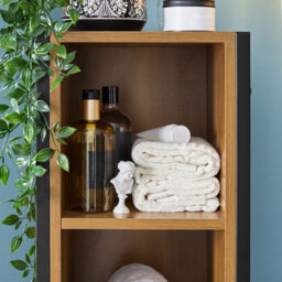 Sobuy Bzr62-Pf,bathroom Storage Cabinet With 3 Open Shelves And 1 Door,freestanding Narrow Bathroom Unit,neutral - thumbnail 5