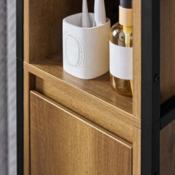 Sobuy Bzr62-Pf,bathroom Storage Cabinet With 3 Open Shelves And 1 Door,freestanding Narrow Bathroom Unit,neutral - thumbnail 7