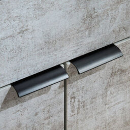 Homestylestore 810mm Concrete Grey Floorstanding Bathroom Vanity Unit And Black Finger Pull Handle - thumbnail 3