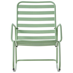 Beliani Green Aluminium Slatted Garden Rocking Chair, Lightweight Rust-Resistant Outdoor Seat (W66 X D96 X H92Cm) - thumbnail 2