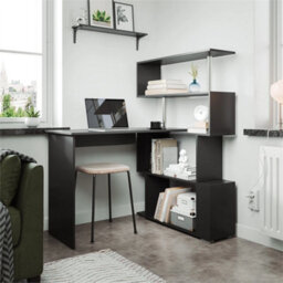 Shaped Computer Desk Corner Pc Table  Rotatable Shelve Office