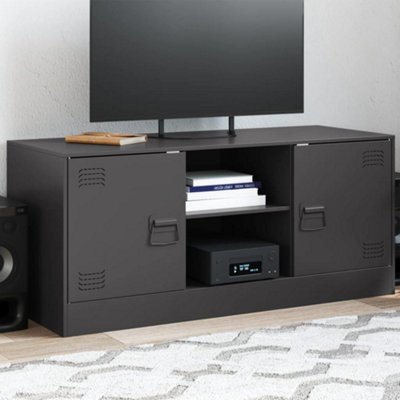 Berkfield Tv Cabinet Black 99X39X44 Cm Steel - image 1