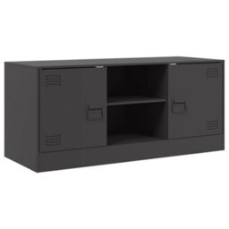 Berkfield Tv Cabinet Black 99X39X44 Cm Steel - thumbnail 2