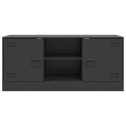 Berkfield Tv Cabinet Black 99X39X44 Cm Steel - thumbnail 6