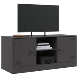 Berkfield Tv Cabinet Black 99X39X44 Cm Steel - thumbnail 4