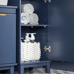 Sobuy Bzr112-B,bathroom Storage Cabinet Tall Slim Freestanding Unit With 3 Open Shelves And Drawer - thumbnail 5