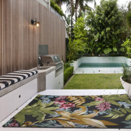 Multicoloured Floral Outdoor Rug, Modern Stain-Resistant Area Rug For Patio Decks, Nature Print Area Rug-200Cm X 285Cm - thumbnail 1