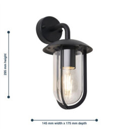 First Choice Lighting Set Of 2 Bronty - Black Outdoor Wall Lights - thumbnail 5