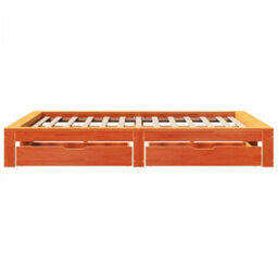 Berkfield Bed Frame Without Mattress Wax Brown 140X190 Cm Solid Wood Pine - thumbnail 7