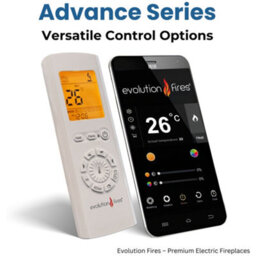Evolution Fires Advance 2000 Media Wall Electric Fire, 3-Sided Glass, Ultra Realistic Led Flame, Remote Control - thumbnail 5