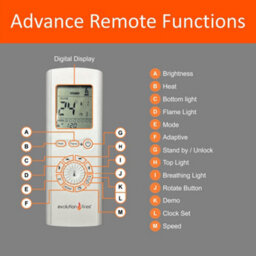 Evolution Fires Advance 2000 Media Wall Electric Fire, 3-Sided Glass, Ultra Realistic Led Flame, Remote Control - thumbnail 8