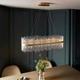 Luminosa Lighting Luminosa Trapani Bar Pendant Ceiling Light Brushed Gold Plated, Clear Glass - thumbnail 4