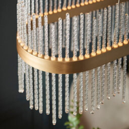 Luminosa Lighting Luminosa Trapani Bar Pendant Ceiling Light Brushed Gold Plated, Clear Glass - thumbnail 5