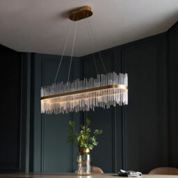 Luminosa Lighting Luminosa Trapani Bar Pendant Ceiling Light Brushed Gold Plated, Clear Glass - thumbnail 3