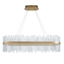 Luminosa Lighting Luminosa Trapani Bar Pendant Ceiling Light Brushed Gold Plated, Clear Glass - thumbnail 6
